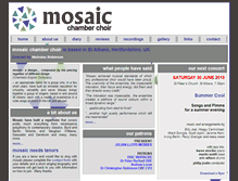 Tablet Screenshot of mosaicchamberchoir.co.uk